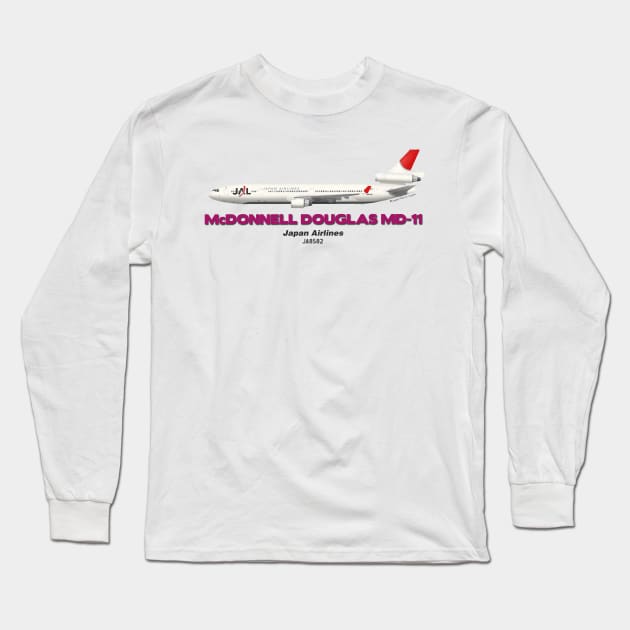 McDonnell Douglas MD-11 - Japan Airlines Long Sleeve T-Shirt by TheArtofFlying